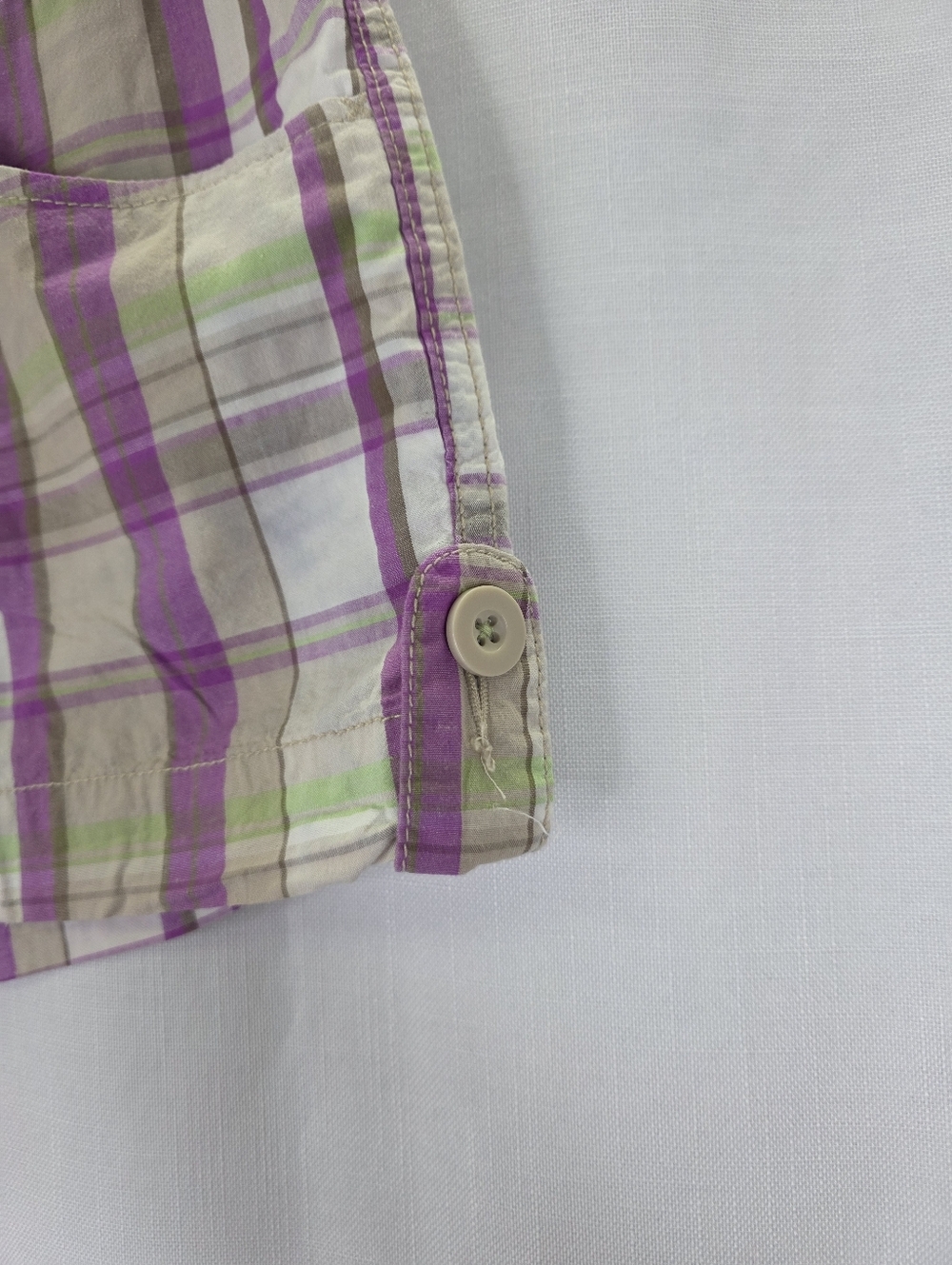 SO Y2k Vintage Low Rise Preppy Plaid Mini Shorts Pink Green Size 9 Juniors 2000s - Picture 6 of 13